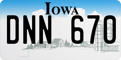 IA license plate DNN670