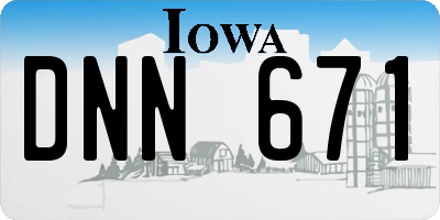 IA license plate DNN671