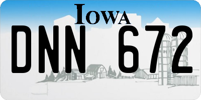 IA license plate DNN672