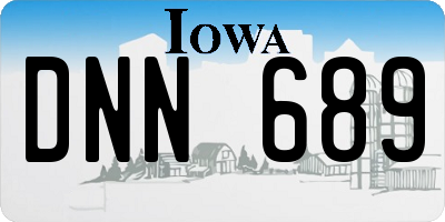 IA license plate DNN689