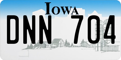 IA license plate DNN704