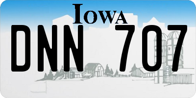 IA license plate DNN707