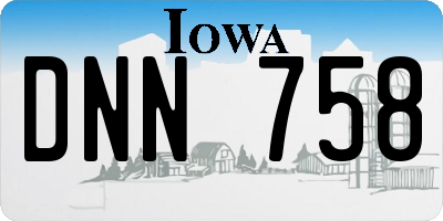 IA license plate DNN758