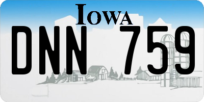 IA license plate DNN759