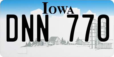 IA license plate DNN770