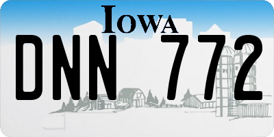 IA license plate DNN772