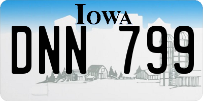 IA license plate DNN799