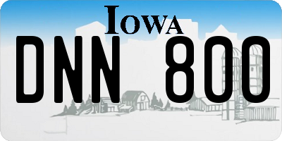 IA license plate DNN800