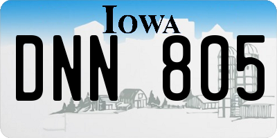IA license plate DNN805