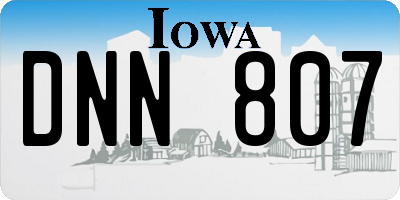 IA license plate DNN807