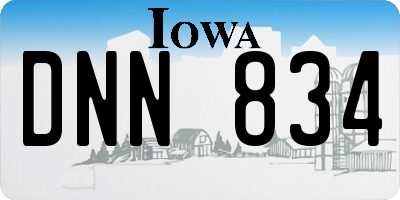 IA license plate DNN834