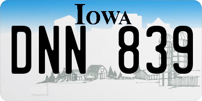 IA license plate DNN839