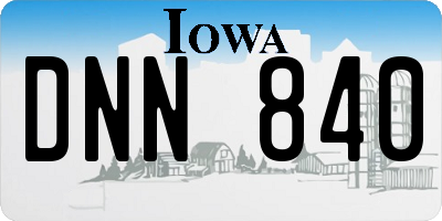 IA license plate DNN840