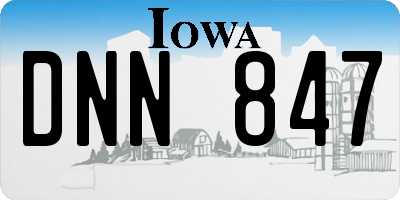 IA license plate DNN847