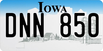 IA license plate DNN850