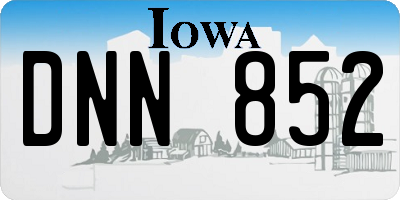 IA license plate DNN852