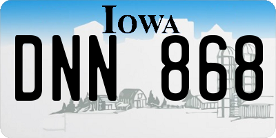 IA license plate DNN868