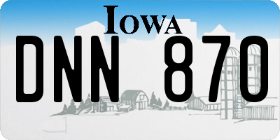 IA license plate DNN870