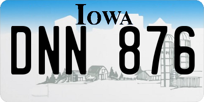 IA license plate DNN876