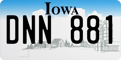 IA license plate DNN881
