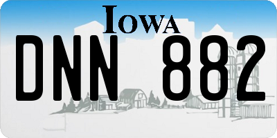 IA license plate DNN882