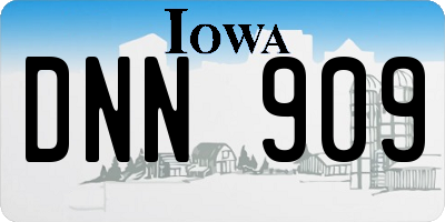 IA license plate DNN909
