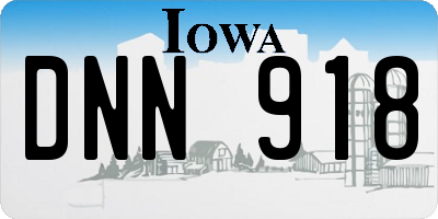 IA license plate DNN918
