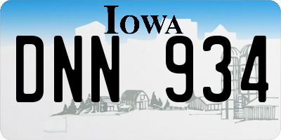 IA license plate DNN934