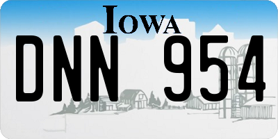 IA license plate DNN954