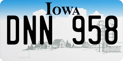 IA license plate DNN958
