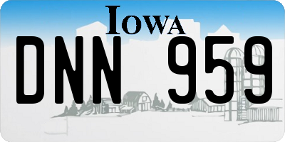 IA license plate DNN959