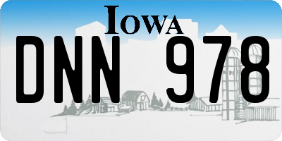 IA license plate DNN978