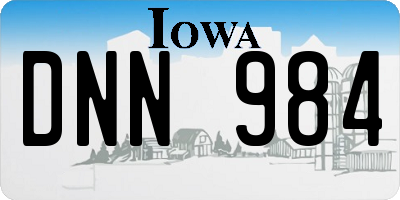 IA license plate DNN984