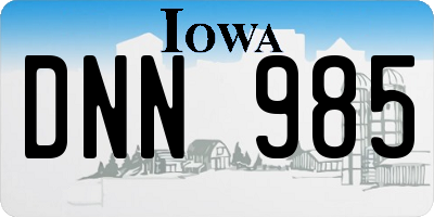 IA license plate DNN985