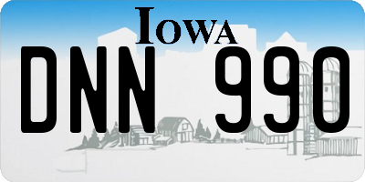 IA license plate DNN990
