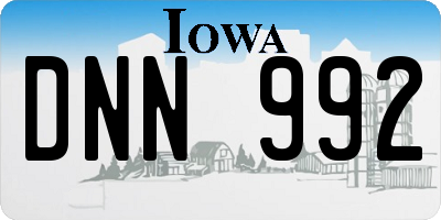 IA license plate DNN992