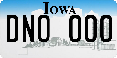 IA license plate DNO000