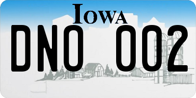IA license plate DNO002