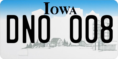 IA license plate DNO008