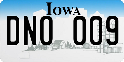 IA license plate DNO009