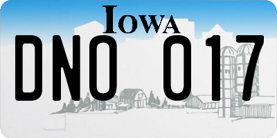 IA license plate DNO017
