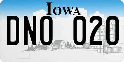 IA license plate DNO020