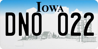 IA license plate DNO022