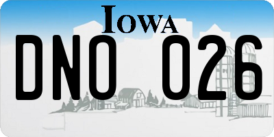 IA license plate DNO026