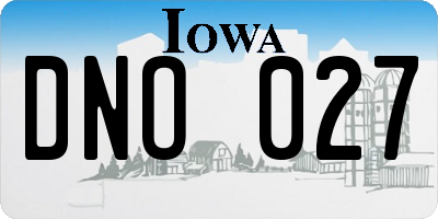 IA license plate DNO027