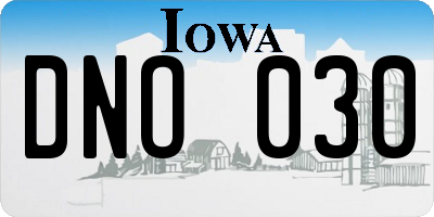 IA license plate DNO030