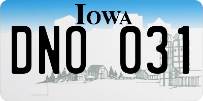 IA license plate DNO031