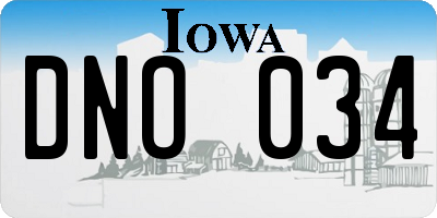 IA license plate DNO034
