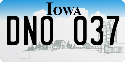 IA license plate DNO037
