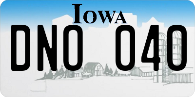 IA license plate DNO040